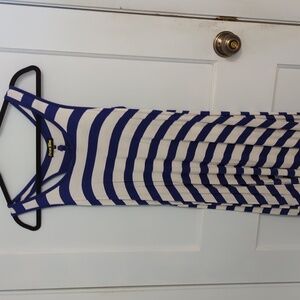 Ocean Blue Sz M Blue And White High Low Dress